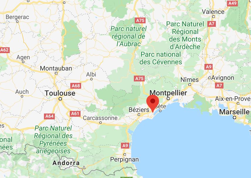 Karte, die die Lage von Marseillan in Frankreich anzeigt